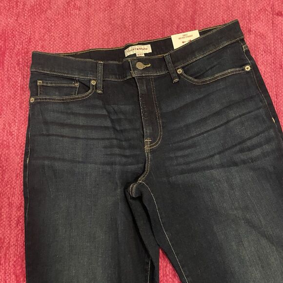 Lucky Brand Sweet Mid Rise Straight Jeans Dark Blue Size 14/32 - Picture 2 of 11
